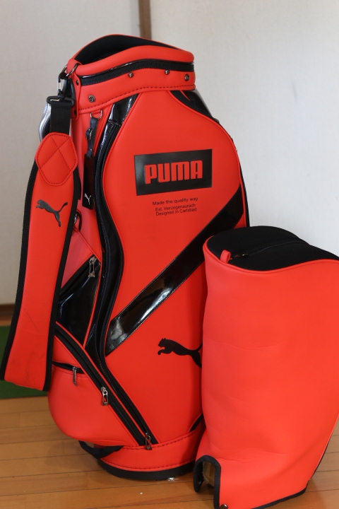 【全国送料無料】プーマ 高額モデル 9インチ 5分割 キャディバッグ レッド系 拍卖
