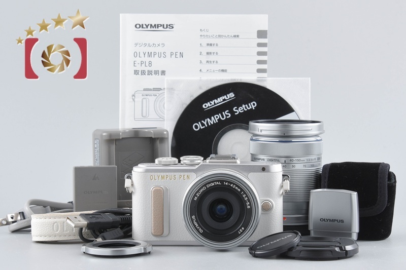 【中古】OLYMPUS オリンパス PEN E-PL8 EZ ダブルズームキット ホワイト拍卖