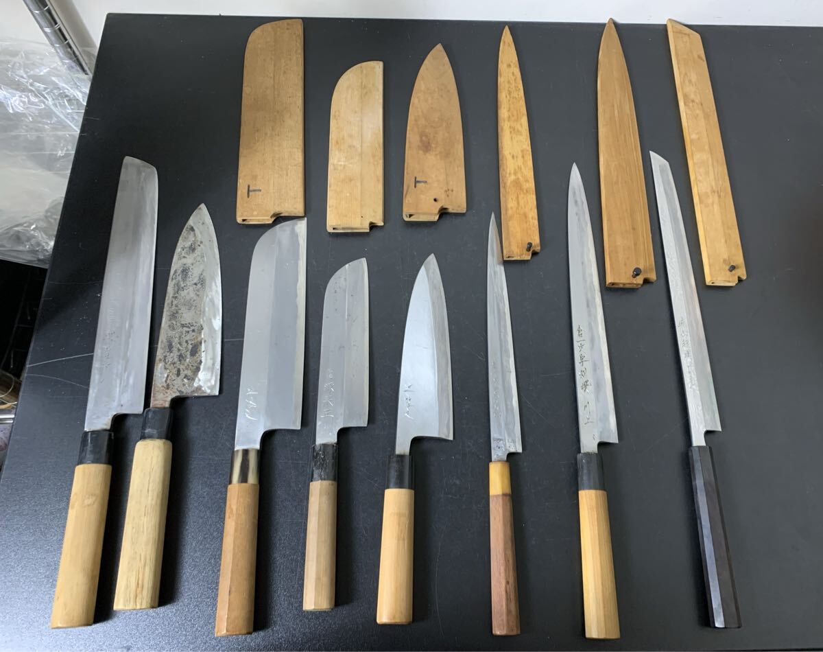 1円スタート!【包丁】8本セット! 刺身包丁 出刃包丁 柳刃包丁 薄刃 料理包丁 送料無料!拍卖