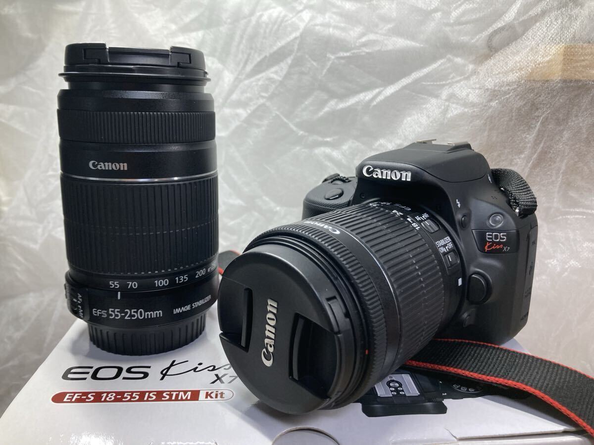 美品_Canon キヤノン EOS Kiss X7 Double zoom Kit SDカード16GB付き拍卖