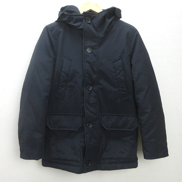 t■ユニクロ/UNIQLO フーディー ノンキルトダウンジャケット■紺【メンズS】MENS/21【中古】拍卖