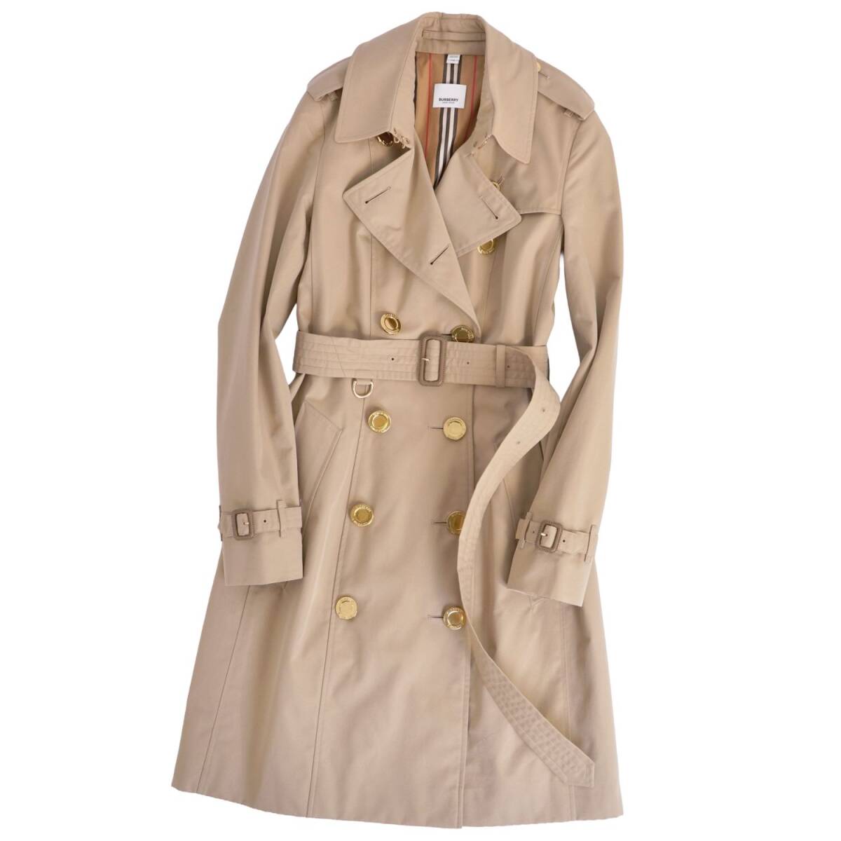 極美品 バーバリー BURBERRY コート トレンチコート 裏チェック ゴールドボタン 英国製 アウター レディース UK4(XS) cd03db-rm20f14225拍卖