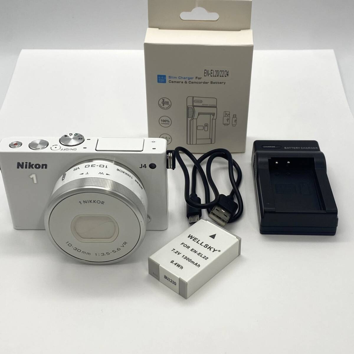 1000円~★【Nikon 1 J4 】NIKKOR/10-30mm 1:3.5-5.6 VR/ ニコン/ミラーレス一/ホワイト/白/通電確認/中古品/現状品/【2731】拍卖