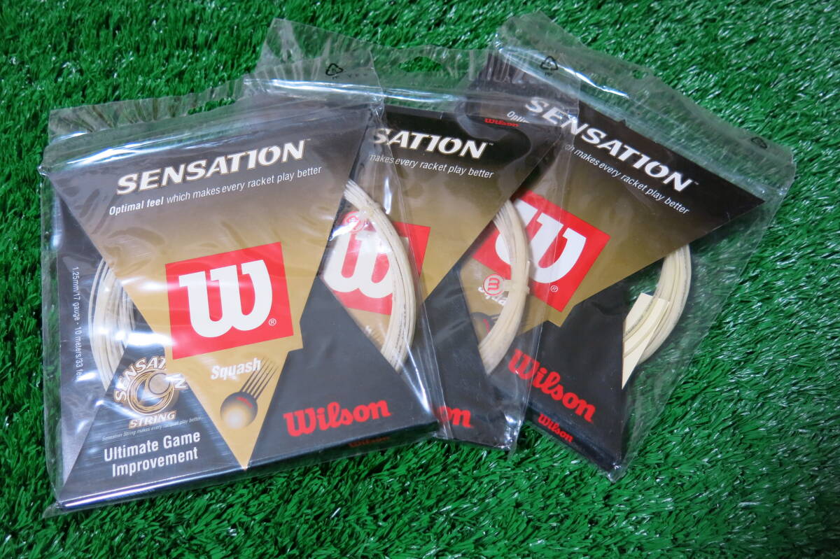 ■WILSON■Wilson Sensation SQUASH STRINGS■ウィルソン センセイション スカッシュ用ガット5張セット拍卖