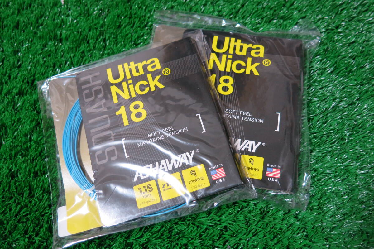 ■ASHAWAY■Ashaway Ultra Nick 18 SQUASH STRINGS■ スカッシュ用ガット2張セット拍卖
