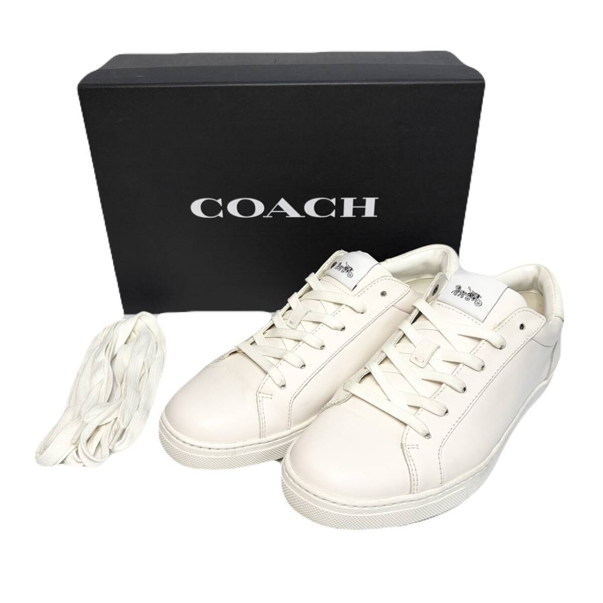 COACH コーチ レザー スニーカー ホワイト FG1947 ローカット US/7.5 CN/25.0拍卖