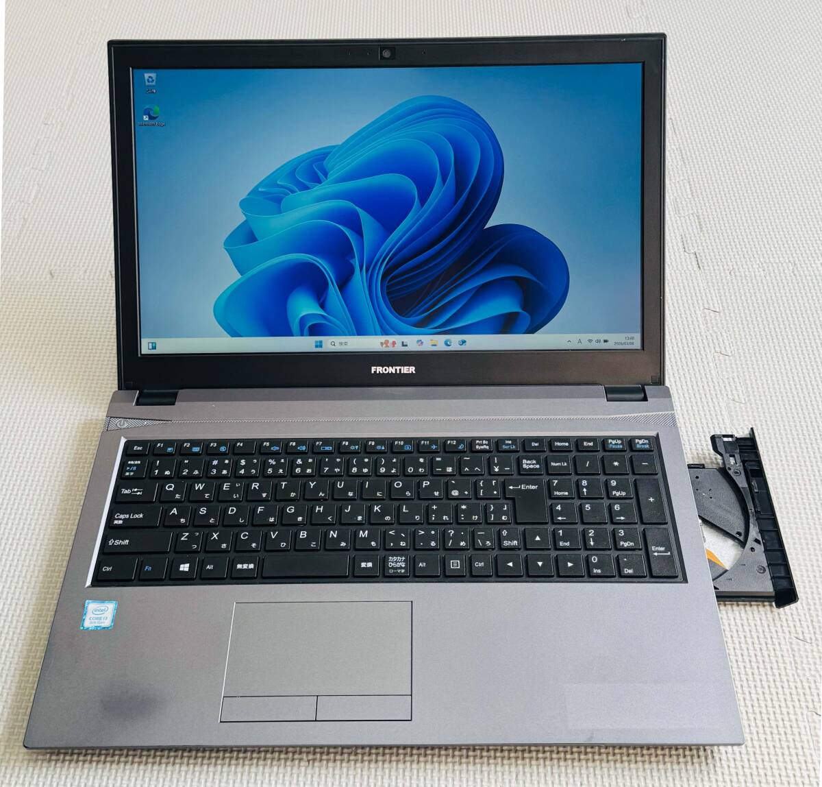 状態良 フルHD 15.6型 FRONTIER FRNLKR318Y2 ★ 第8世代 Core i3-8130U メモリ8GB NVMe 128GB+HDD500GB カメラ マルチ Type-C office2019拍卖