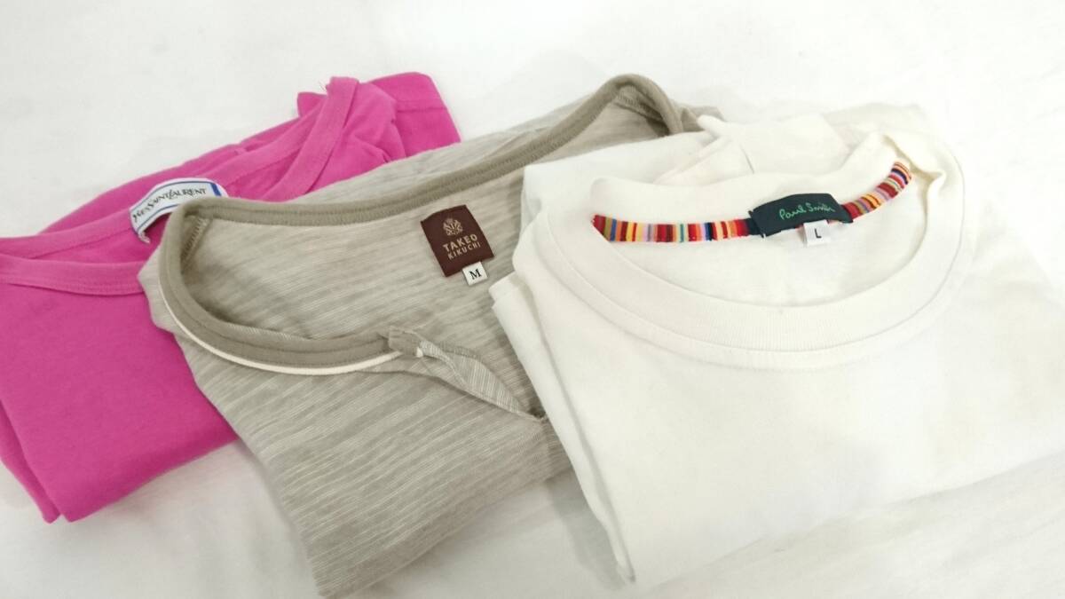 ◎ イブサンローラン ポールスミス タケオキクチ Tシャツ カットソー おまとめ3点 メンズ メンズファッション 1部はがれあり拍卖