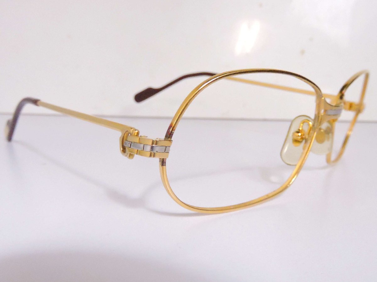 正規品 Cartier カルティエ メガネフレーム 54□15 130 ゴールドカラーフランス製 レンズ無し拍卖