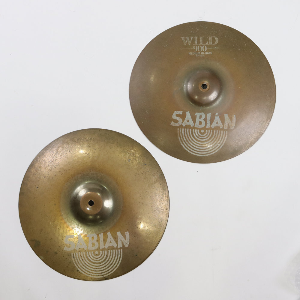 中古 ハイハットシンバル ペア セイビアン SABIAN WILD900 MEDIUM HI-HAT 14インチ拍卖