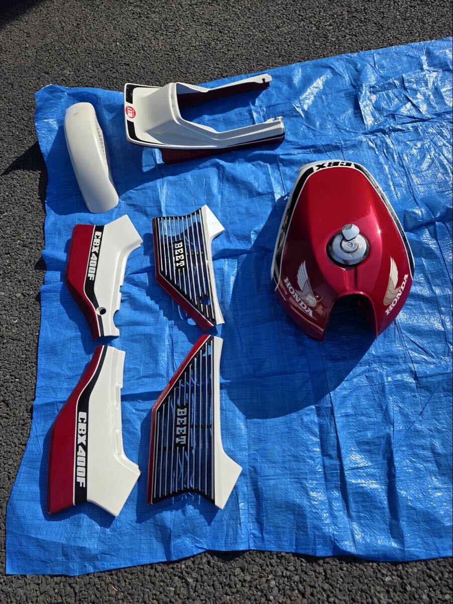 CBX400F1型赤白外装 BEET テール アルフィンフェンダー純正タンクリペイント旧車 当時物NC07ビート拍卖