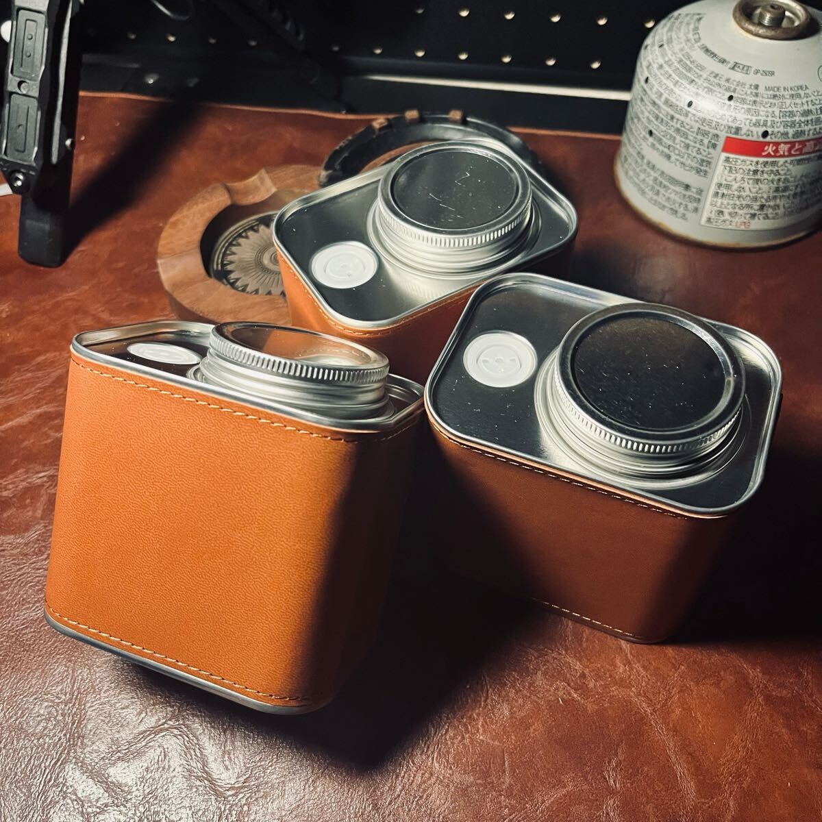 キャンプ用 超高品質 密閉缶 コーヒー豆や茶 保存容器 キャンプ携帯 3点セット ステンレス鋼製 アウドトア 野外登山 7×9.5×10cm拍卖