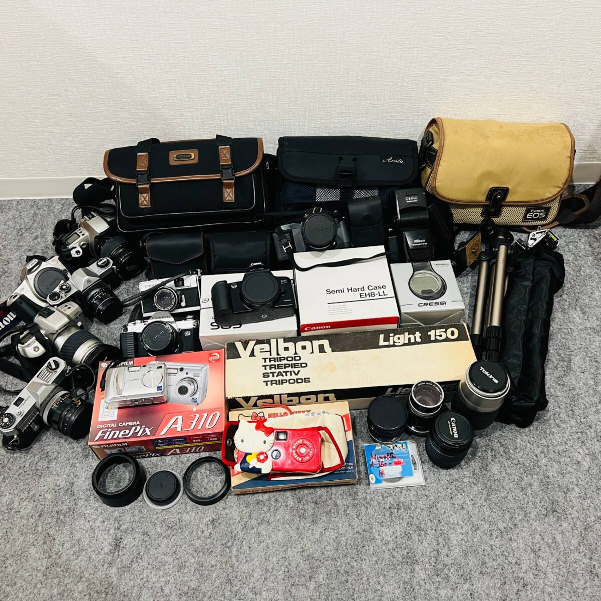 A【1円スタート】カメラ まとめ Cannon PENTAX MINOLTA OLYMPUS Nikon 周辺機器 三脚 ストロボ フィルム デジタル バッグ 双眼鏡 レンズ拍卖