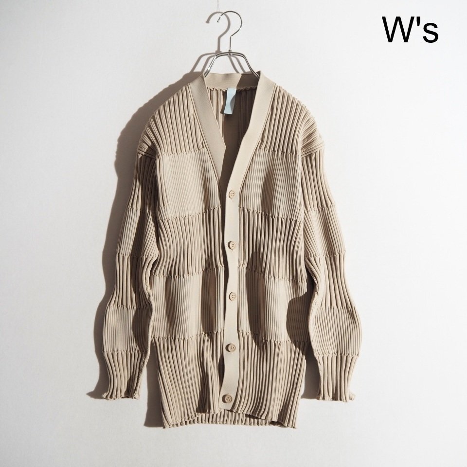 C5220P ▼CFCL シーエフシーエル▼ FLUTED CARDIGAN 切替え ポリエステル リブニット カーディガン ベージュ 3 / CF005KE032 春~秋 mks拍卖