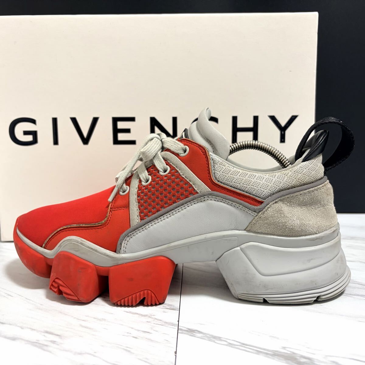GIVENCHY ジバンシィ ジバンシー JAW レザー ネオプレン メッシュ バイカラー ローカット ダッド スニーカー シューズ 靴 メンズ 26.0cm位拍卖