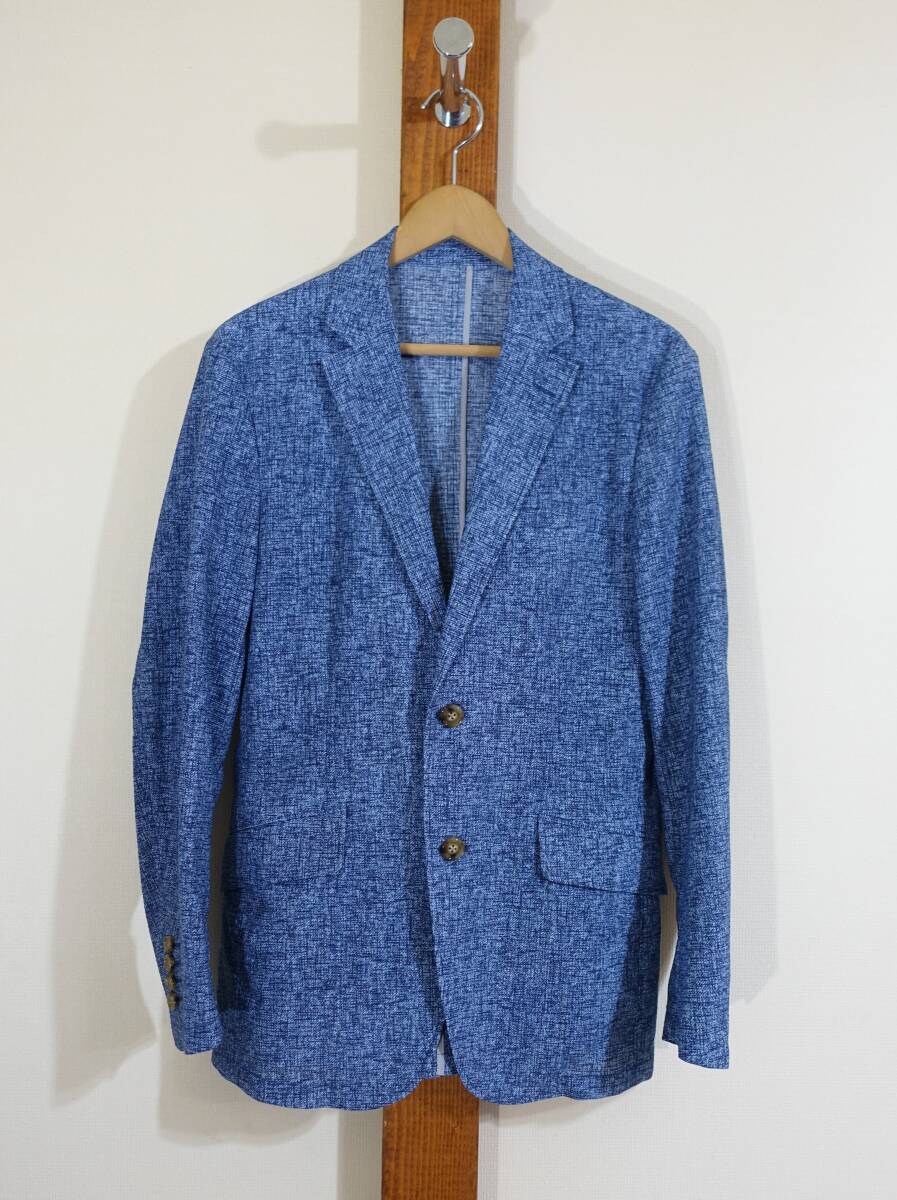 RadmesS MEN'S BIGI/ラッドメス メンズビギ◆テーラードジャケット メッシュ調 ストレッチ ブルー系 クールビズ拍卖