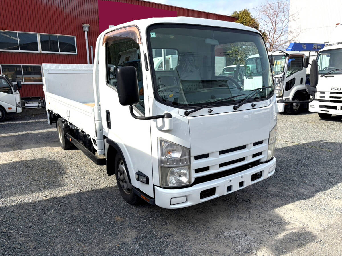 ●平成23年 いすゞエルフ 2t 平ボディ PG付 ロングボディ 新明和 全塗装済 準中型5t未満●拍卖