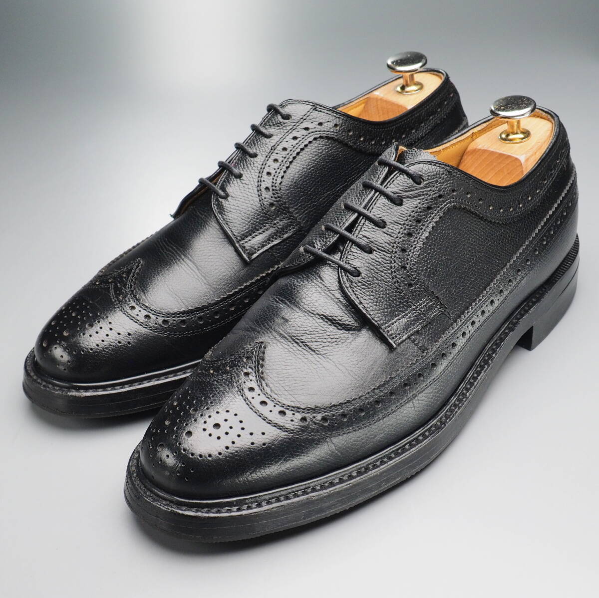 GT2169//*リーガル/REGAL*インペリアルグレード/2235/ウイングチップ/フルブローグ/レザーシューズ/革靴/黒/ブラック拍卖