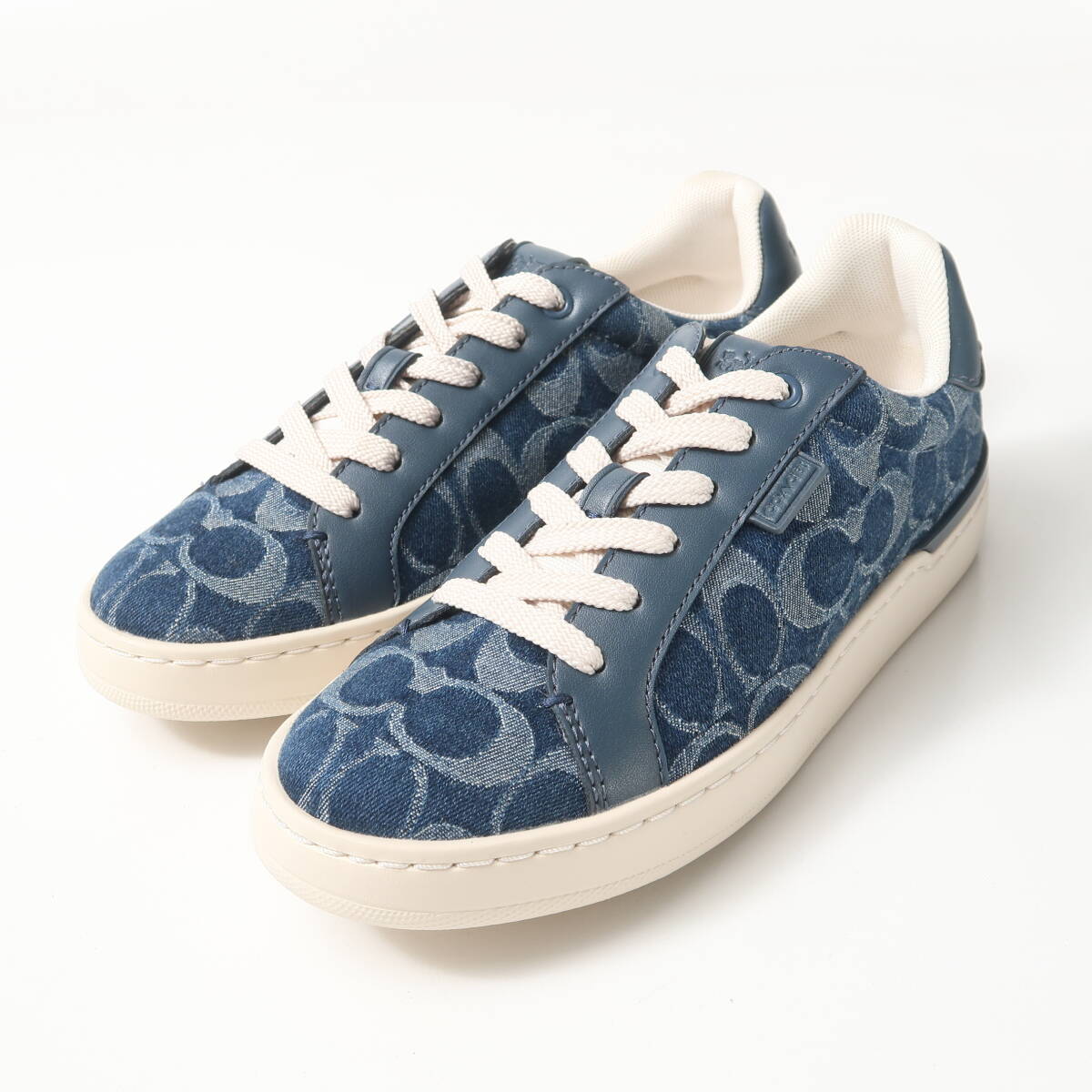 GT1782▲未使用 COACH コーチ CS106 ローライン ロー トップ スニーカー シグネチャー デニム サイズ36.5/23cm ローカット 靴 レディース拍卖
