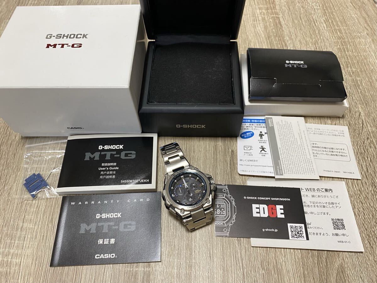 動作未確認 カシオ CASIO G-SHOCK 腕時計 MT-G 電波ソーラー MTG-G1000D Gショック ジーショック ブルー 現状お渡し 拍卖
