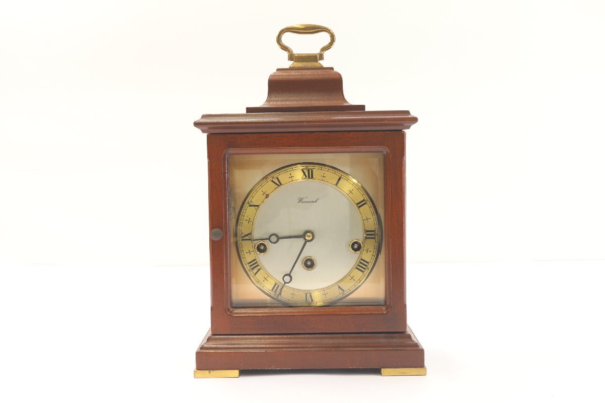 Warmink ワルミンク Wuba 340-20 置き時計 手巻き クロック 木製 アンティーク ヴィンテージ インテリア 動作未確認 9018-SM拍卖