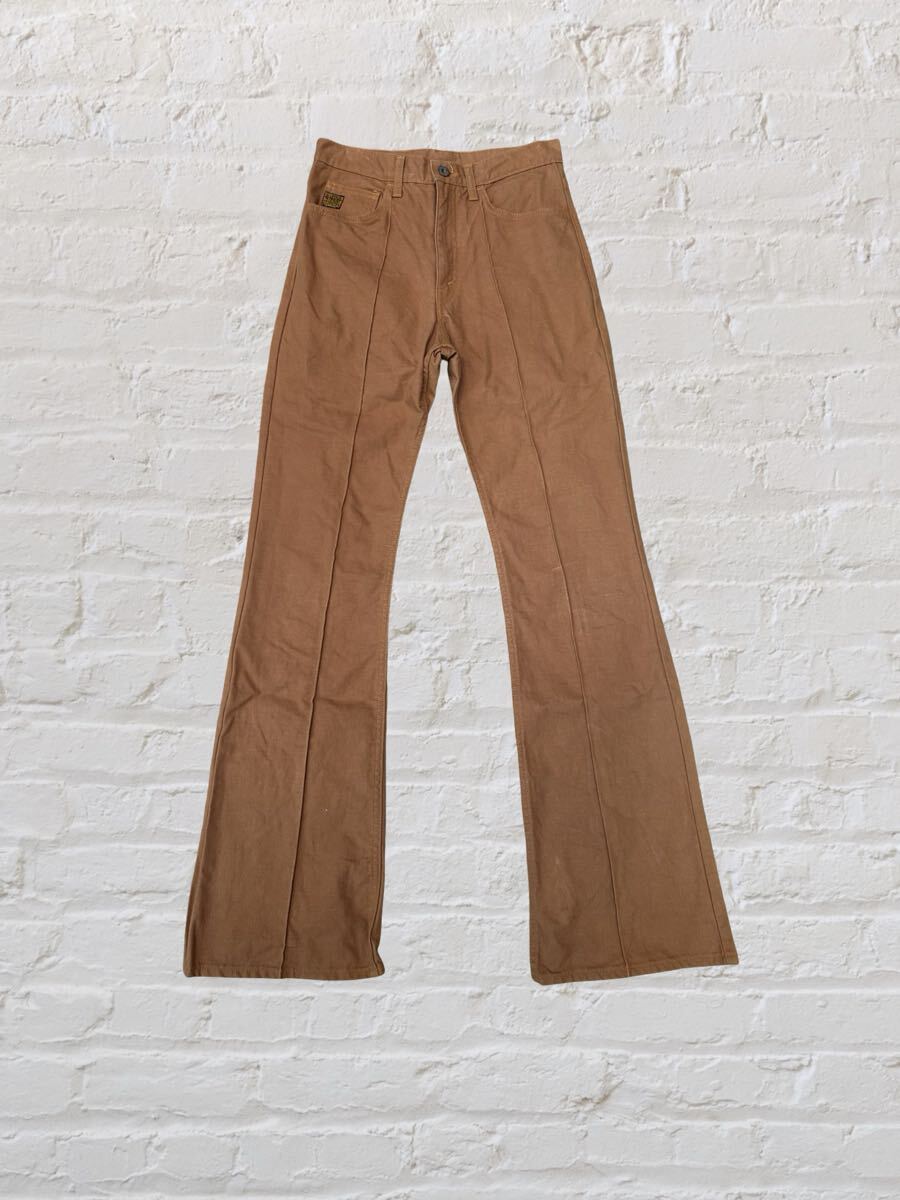 KAPITAL Katsuragi Brushed Cotton 5P RAT FLARE Pants キャピタルパンツ ブーツカット ブラウン拍卖