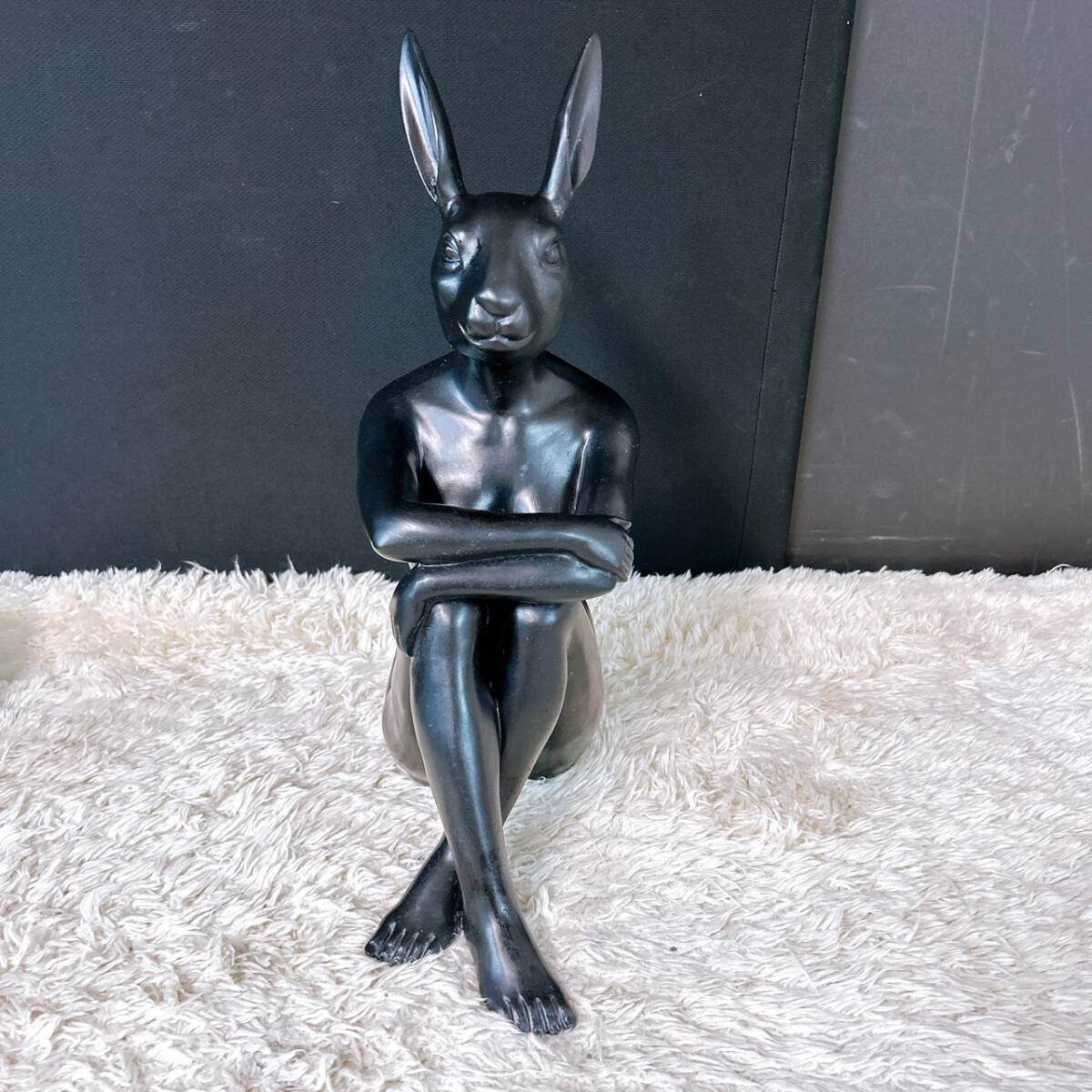 【1円スタート!】 KARE Design カレ・デザイン Deco ギャングスター・ラビット ブラック 装飾用フィギュア / OE0316193-佐川100拍卖