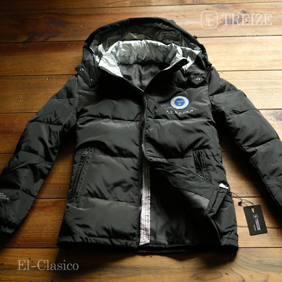 新品*フランス*-TREIZE-トレイズ* 白羽毛80% ミリタリー ダウンジャケット M ブラック 黒 フード着脱 Heat Reflect 反射◆JL1889-BLACK-M拍卖