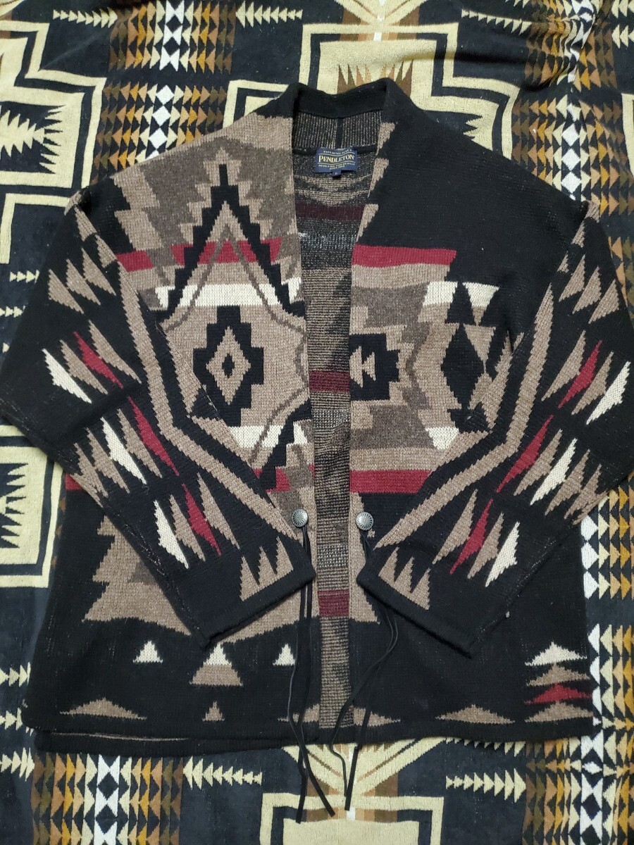 【 PENDLETON】 ペンドルトン ネイティブ柄 ニット カーディガン ネイティブ拍卖