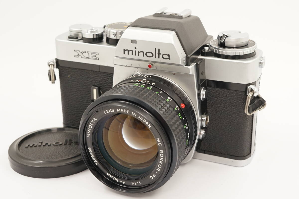 663■売り切り■MINOLTAミノルタ■XE ボディ シルバー■MC ROKKOR-PG 50mm F1.4■動作品■現状■拍卖