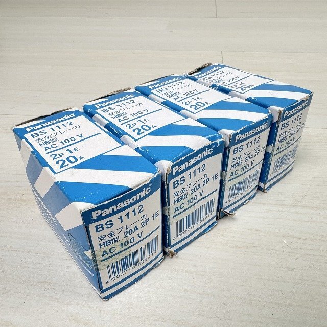 (4個セット)BS1112 2P 1E 20A 安全ブレーカー HB型 パナソニック(Panasonic) 【未開封】 ■K0060619拍卖