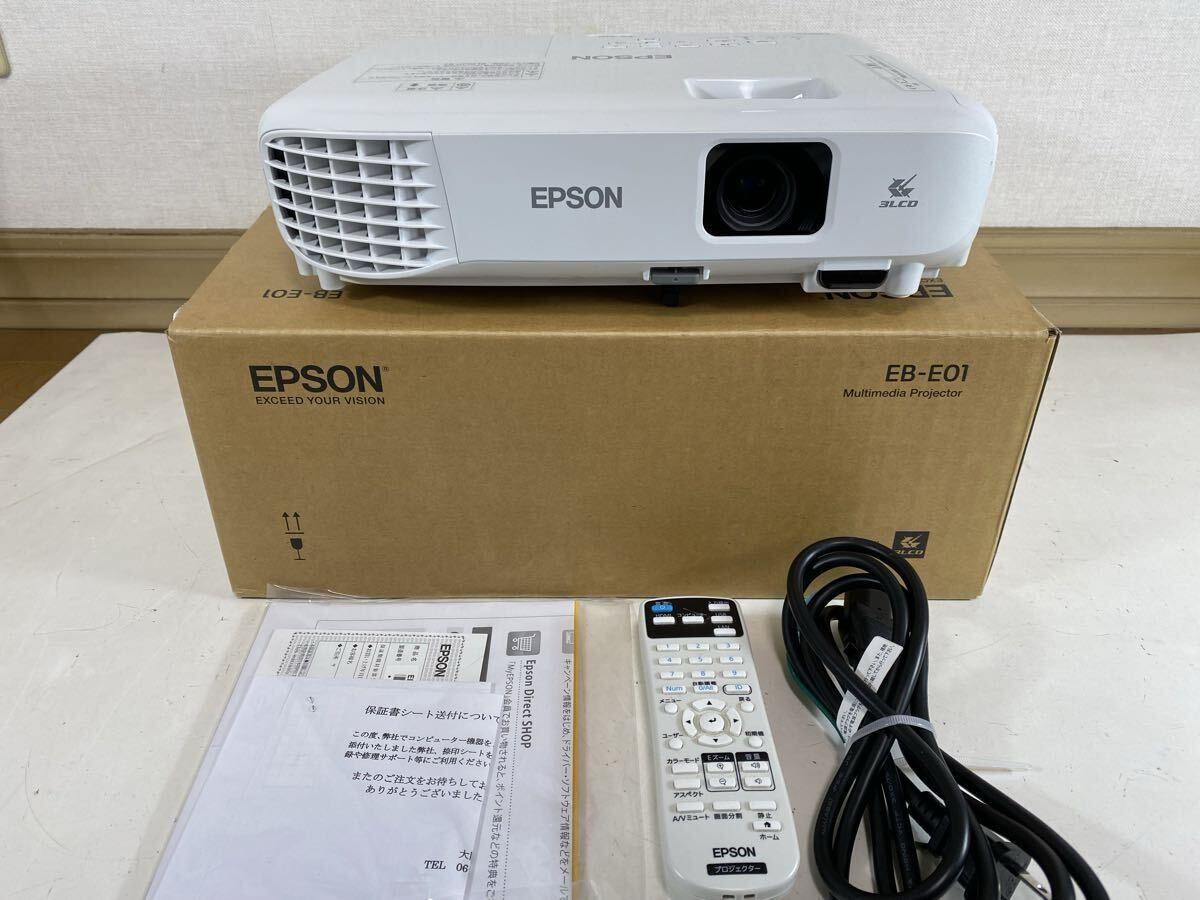 【動作品】EPSON EB-E01 ビジネスプロジェクター 3LCD HDMI対応 リモコン付 元箱あり拍卖