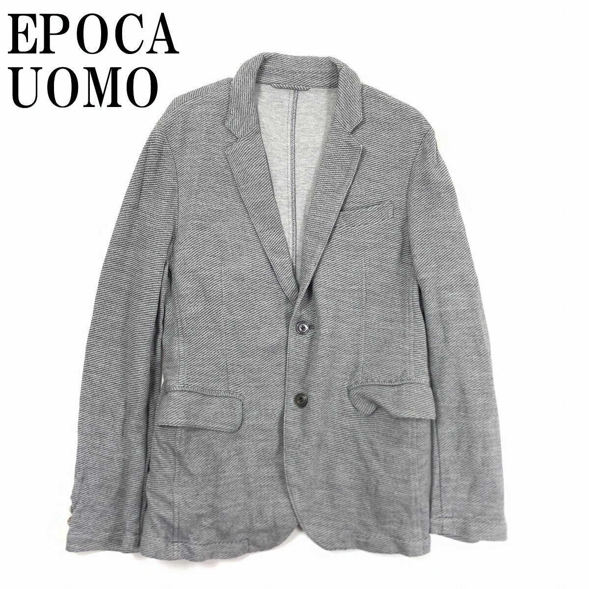 EPOCA UOMO エポカ ウォモ リネン 麻 テーラードジャケット グレー 46◆送料無料◆YC961拍卖