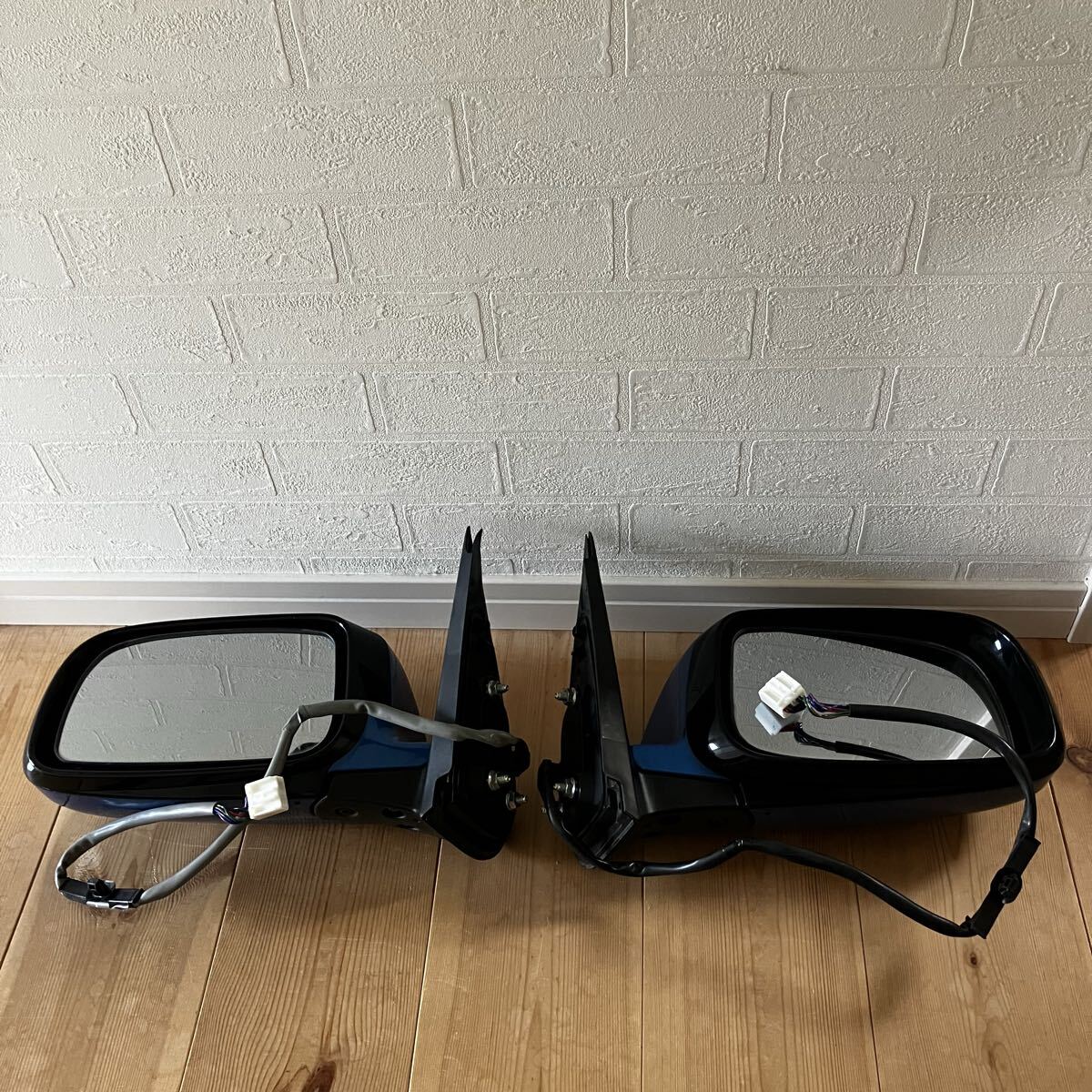 ダイハツ エッセ DAIHATSU ESSE ドアミラー ミラー 青 ブルー 左右 セット 助手席 ハーネス スイッチ 純正 パーツ カラフル 音符 パネル 拍卖