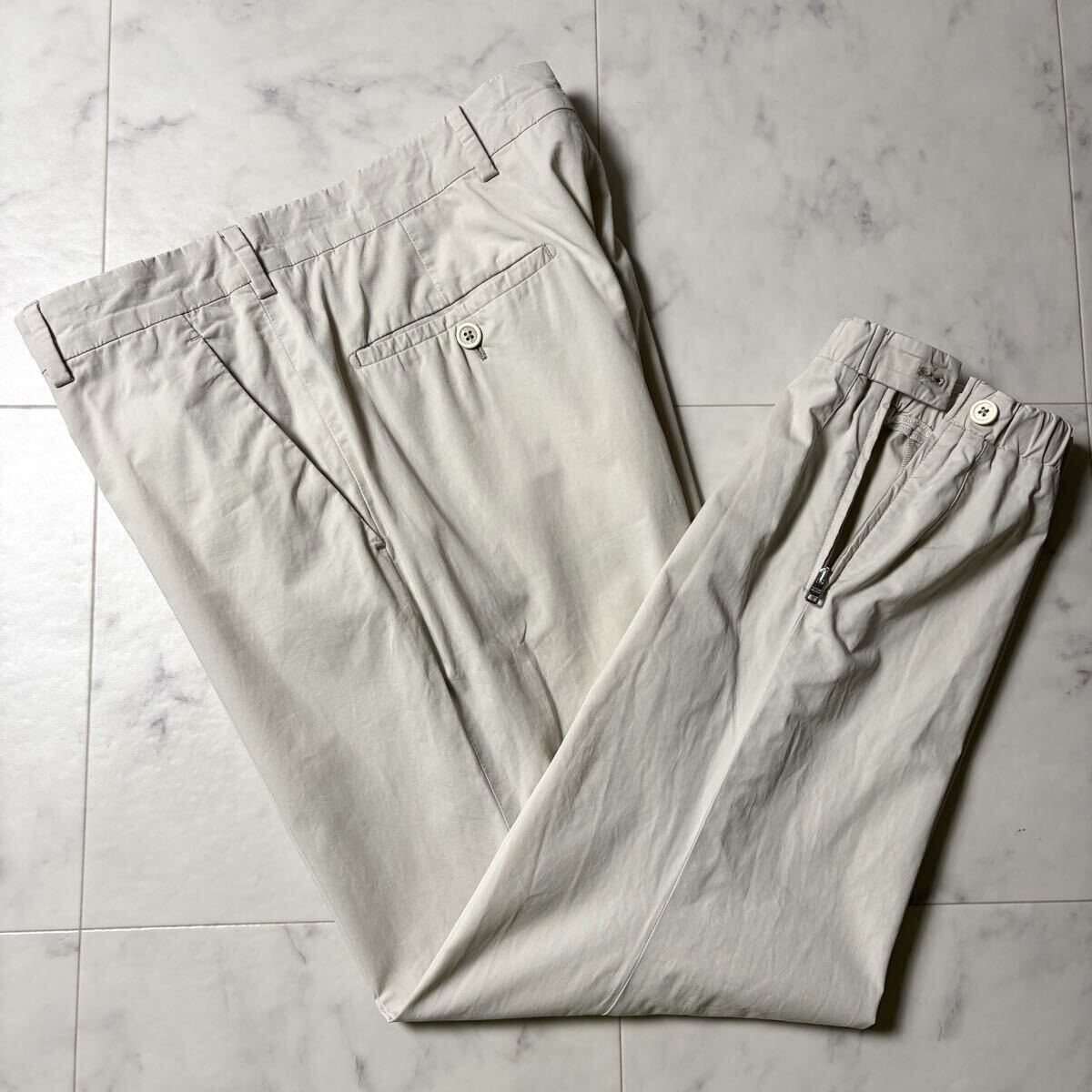 美品/L●PRADA プラダ 裾ジップ ジョガーパンツ ボトムス ズボン 48 ホワイト系 イタリア製 メンズ拍卖