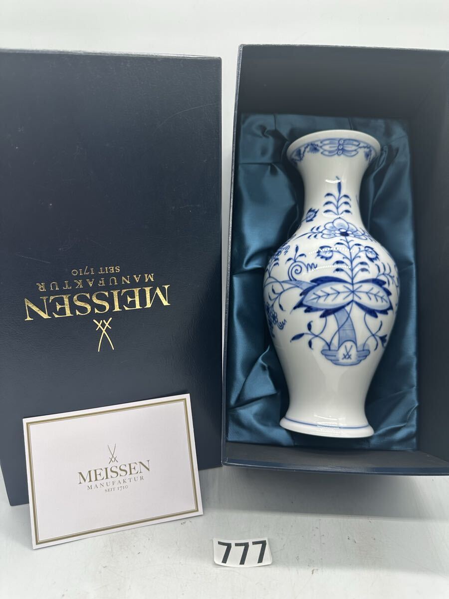 NO.777 マイセン 花瓶 ブルーオニオン フラワーベース Meissen MEISSEN 花器 磁器 陶器 染付拍卖