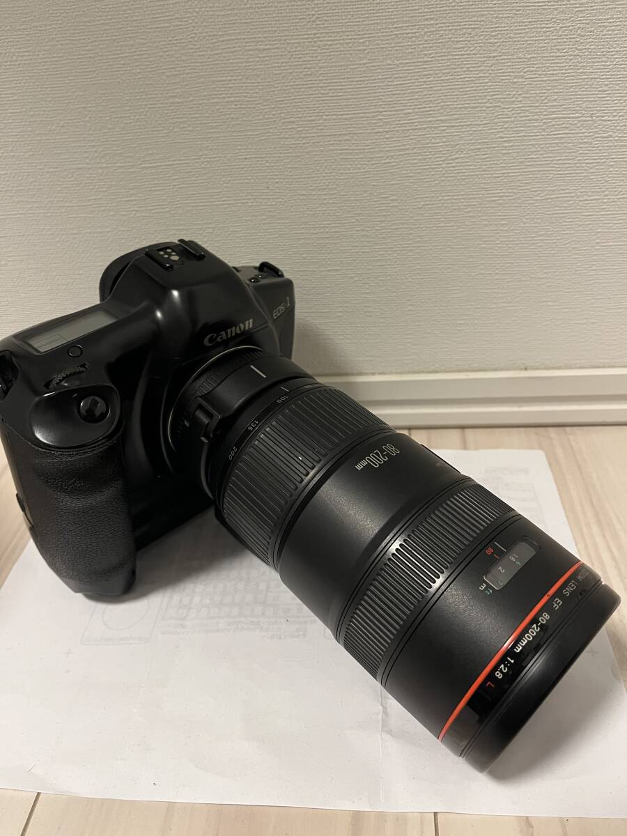 Canon EOS-1 AF & EF 80-200mm 1:2.8 L パワードライブブースター E1 IE キャノン 一眼レフ 望遠レンズ拍卖