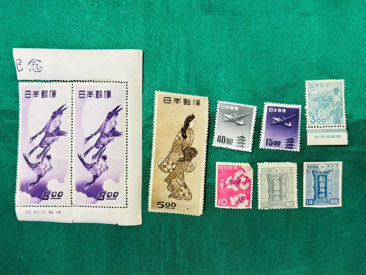 kmv01▼日本切手 バラ 2連 銘版付きあり/切手趣味週間 月に雁.見返り美人.五重塔航空.昭和切手 おまとめ▼拍卖