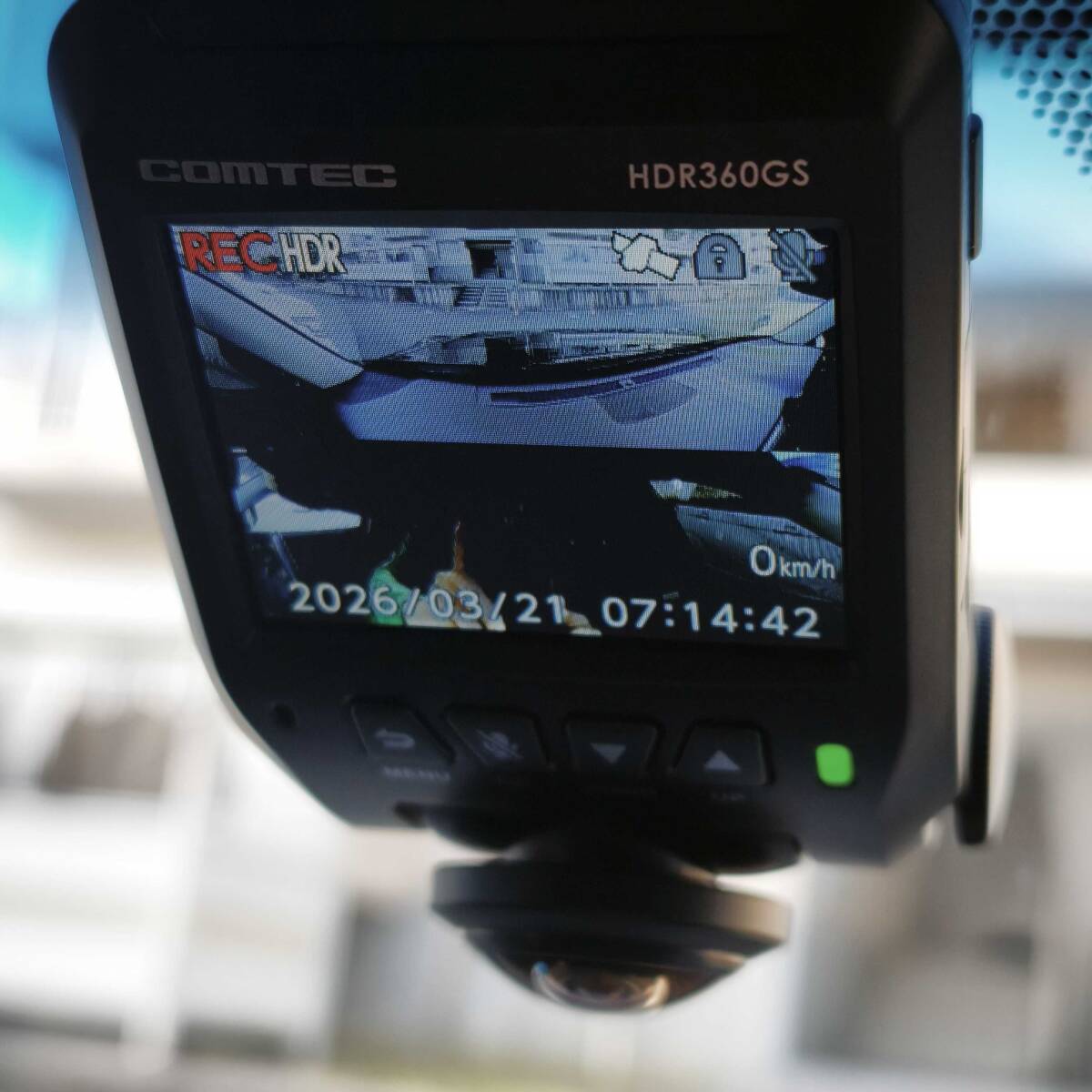 【動作品】ドライブレコーダー コムテック HDR360GS 32GB/SDカード付 1856×1856(前後左右360°を記録)拍卖