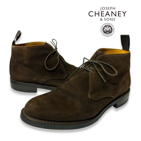 正規品 JOSEPH CHEANEY ジョセフ チーニー スエードレザー チャッカブーツ レースアップ ブーツ 革靴 ブラウン拍卖