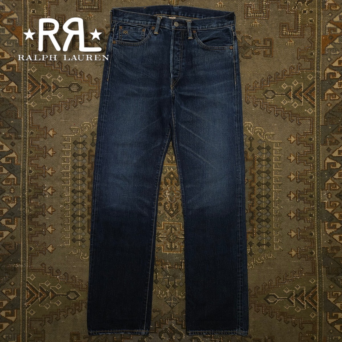 【全盛期傑作】RRL CANYON CREEK STRAIGHT LEG JEANS【30×32】キャニオンクリーク ストレートレッグ ジーンズ デニム レザー RALPH LAUREN拍卖
