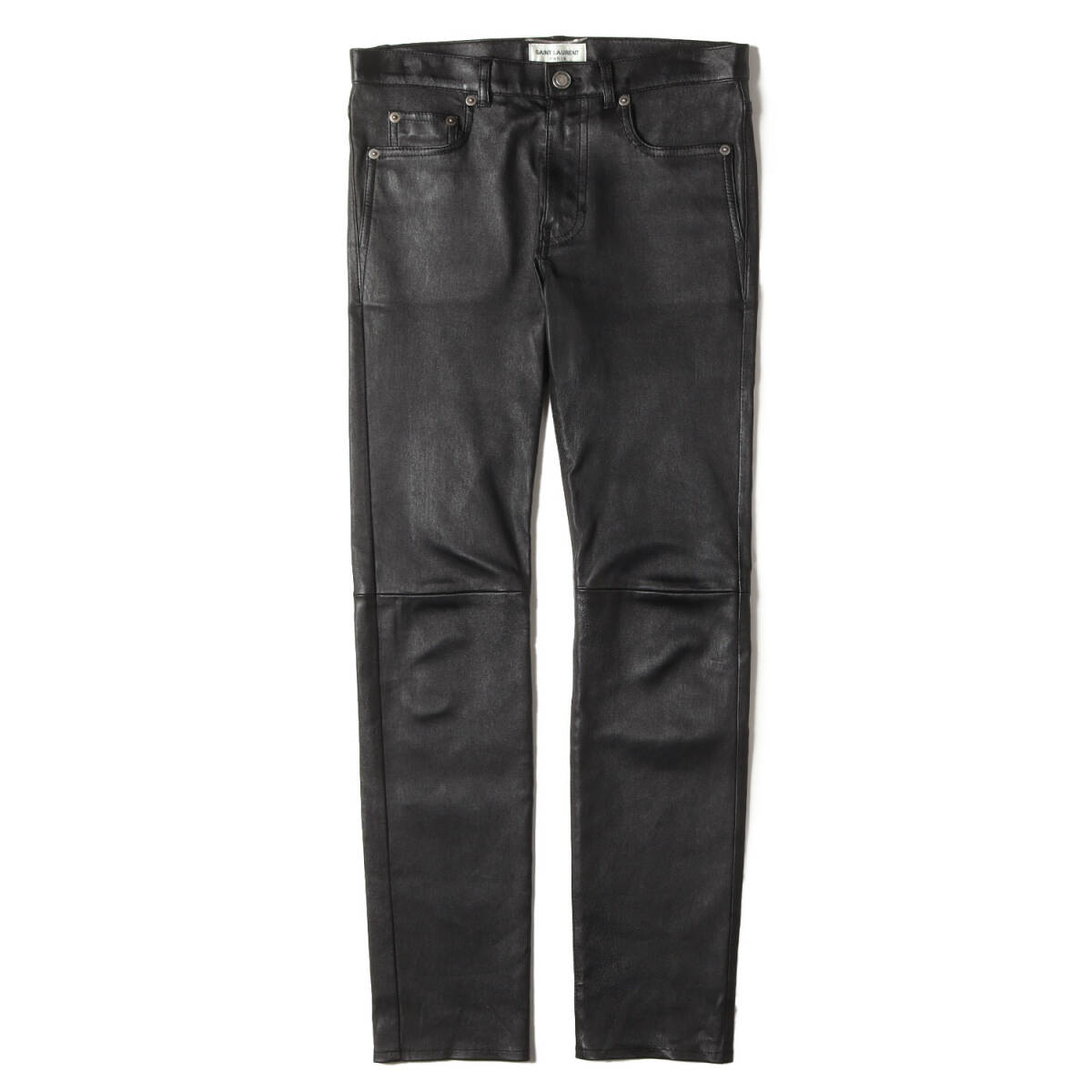 【美品】SAINT LAURENT PARIS サンローラン パリ パンツ ブラック 黒 サイズ:44 | 22AW ラムレザー タイト スキニー パンツ | ボトムス拍卖