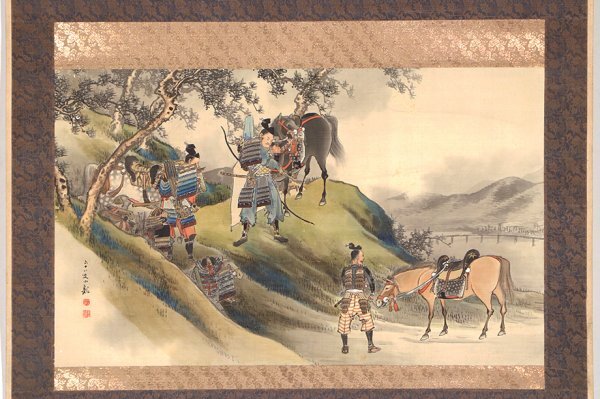 【真作】掛軸「河田小龍 浮島原陣所図 大幅」明治24年68歳 幕末明治 狩野永岳・中林竹洞門下 坂本龍馬 土佐 絵画拍卖