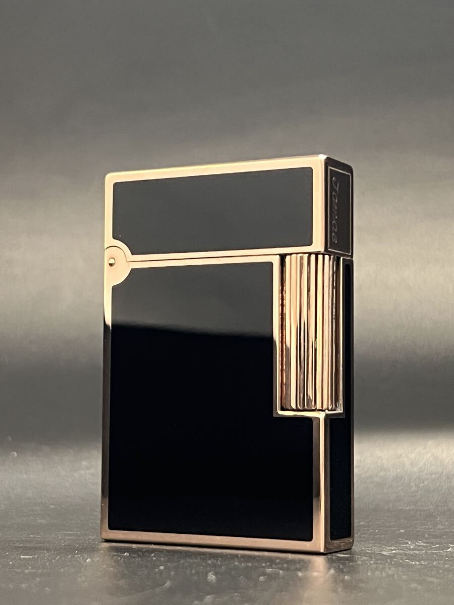 DuPont デュポン ガスライター ライン2ショート ブラック ピンクゴールド拍卖