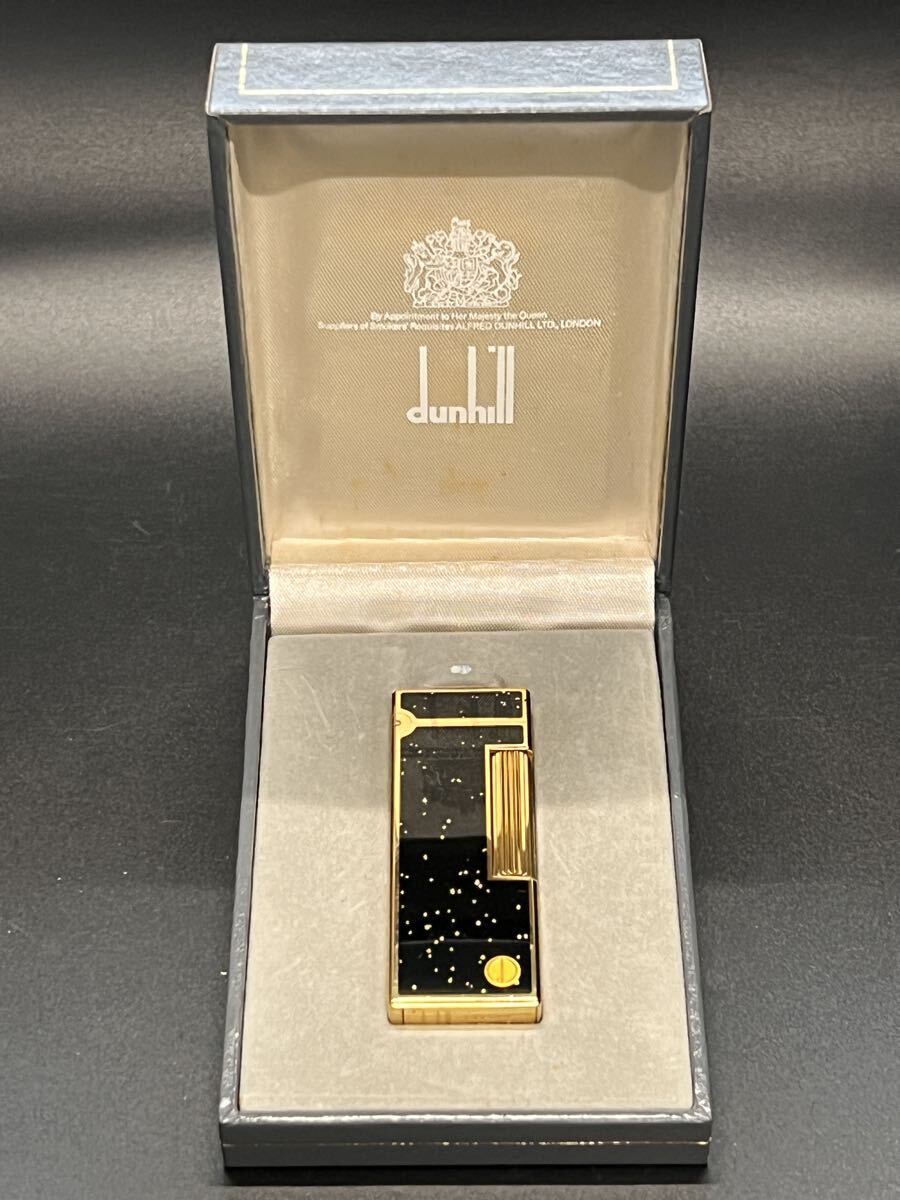 Dunhill ダンヒル ガスライター ジェムタイプ ブラック ゴールドカラー 箱付き拍卖