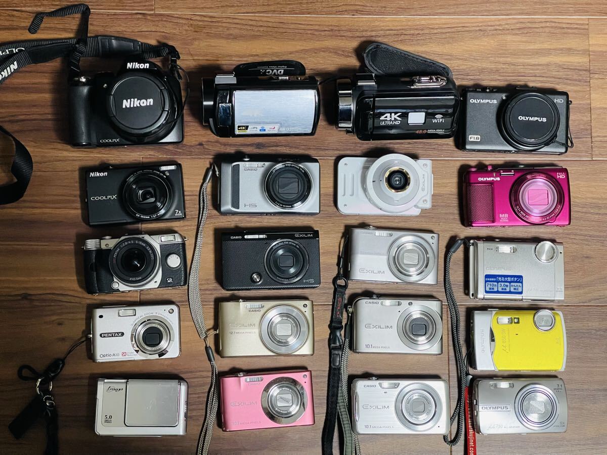 1円〜まとめ コンパクト デジタルカメラ CASIO OLYMPUS PENTAX Nikon HITACHI 状態未確認 完全ノーチェック デジカメ拍卖