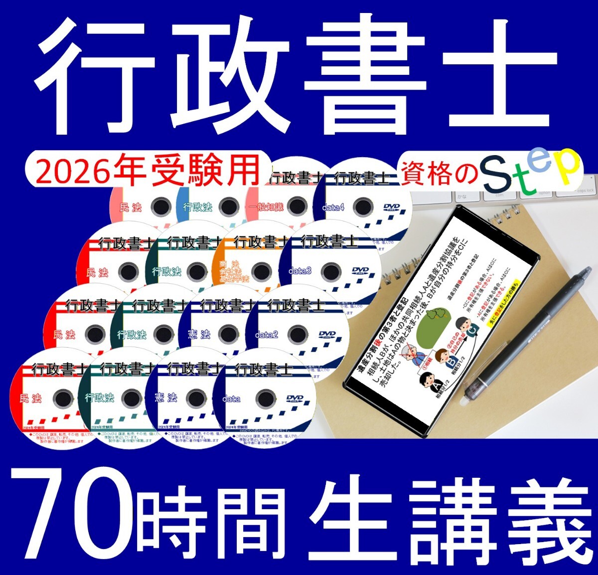 行政書士 2026年 DVD講義+40字記述(スマホ・PCセット付) 拍卖