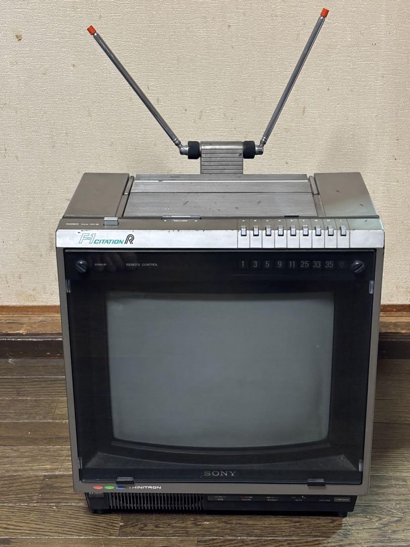 昭和レトロ トリニトロン F-1 CITATION R ブラウン管テレビ KV-13FR1 SONY 79年製拍卖