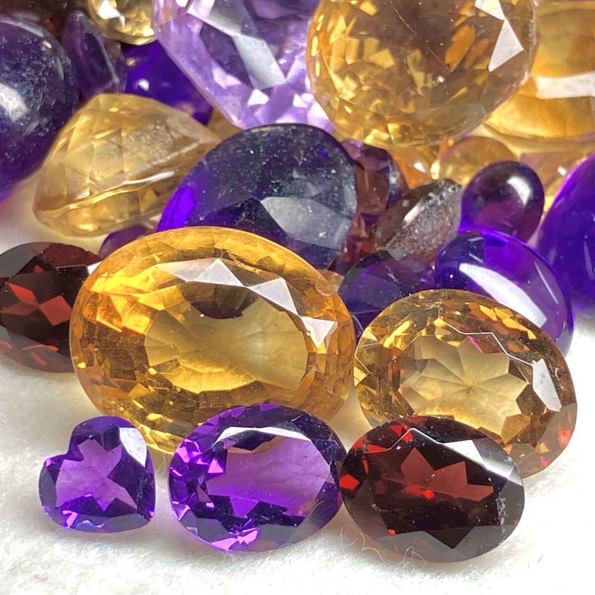 大量!!◯天然アメジスト/シトリン/ガーネットおまとめ1064.5ct◯m 約212.9g ルース 裸石 宝石 jewelry amethyst citrine garnet w4マ25拍卖