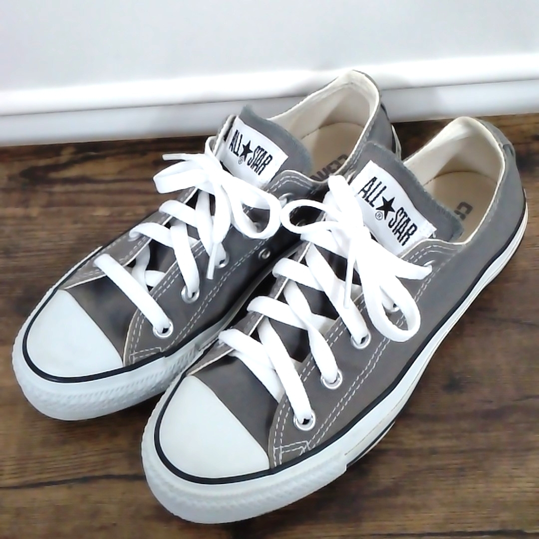 CONVERSE ALL STAR コンバース オールスター 23cm グレー ローカット スニーカー 定番モデル拍卖